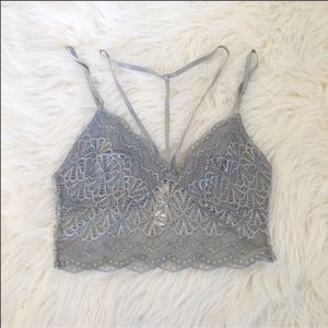 Sky Blue Strappy Lace Bralette
